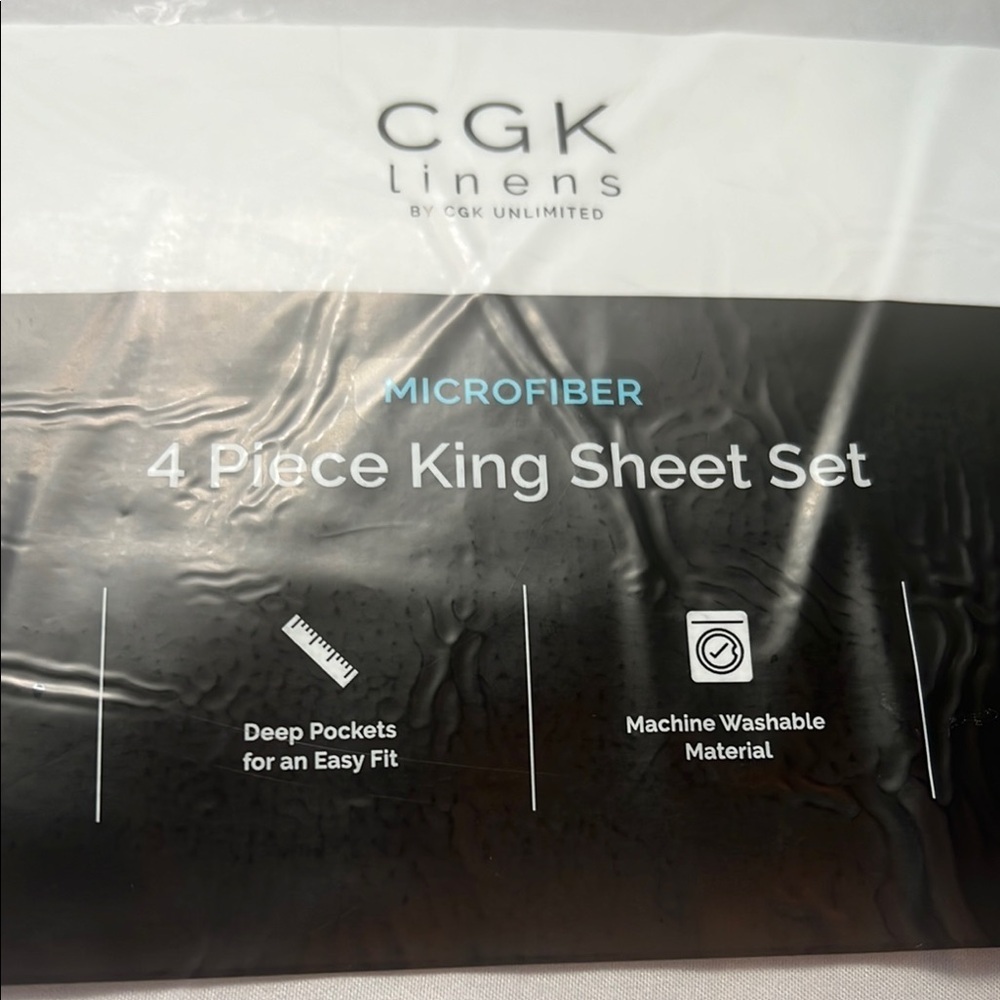 CGK Black King Sheet Set Luxurious Bedding - Picture 5 of 8